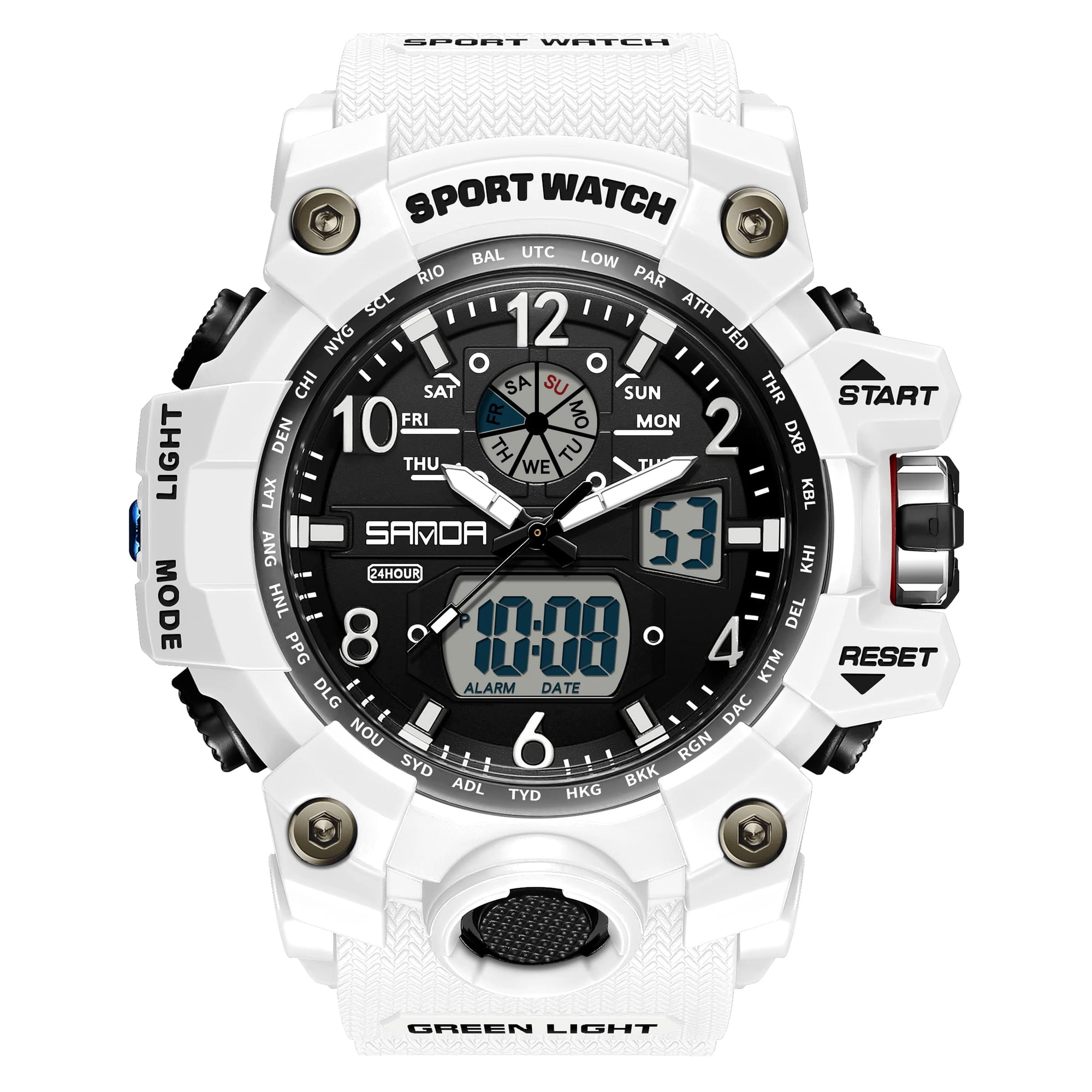 Findtime Mens Sport Watch Waterproof Watches Military Tactical Watch Outdoor Digital Watch Big Face Alarm Stopwatch LED Analog Watch for Men