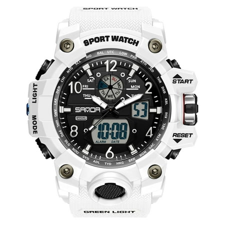 Findtime Mens Sport Watch Waterproof Watches Military Tactical Watch Outdoor Digital Watch Big Face Alarm Stopwatch LED Analog Watch for Men