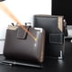 thumbnail image 2 of Billeteras cortas de lujo para hombre, tarjetero con bolsillo para monedas y cremallera, cartera para hombre, cartera de mano, titular de la foto, nombre grabado, monederos de marca para hombre Deng Xun unisex, 2 of 2