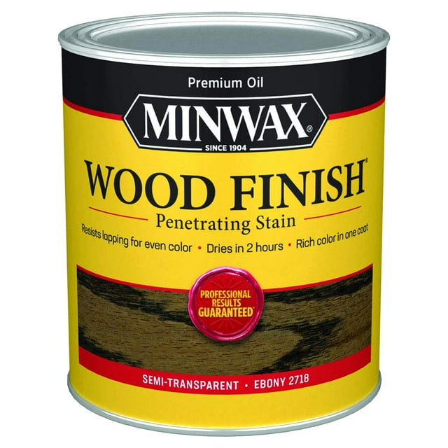 Minwax, acabado de madera, tinte de ébano, cuarto de galón, a base de aceite
