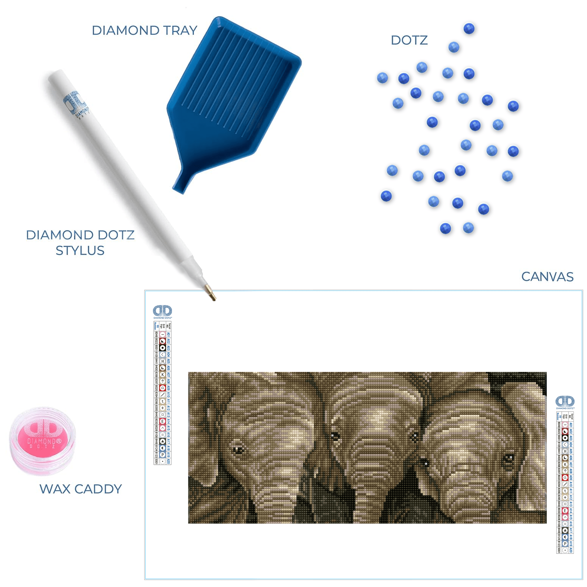 Diamond Dotz Trunk Call Elephant Diamond Painting Kits for Adults - Diamond Art Kits a Relaxing Creative Craft Kit with Dotz Gems 10.4"x18.3"