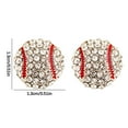 thumbnail image 3 of Alloy Rhinestone Embellished Sport Theme Earrings, Basketball and Baseball Inspired Stud Earrings for Casual Wear and Game Day Accessories, Fashion Jewelry Set, 3 of 4