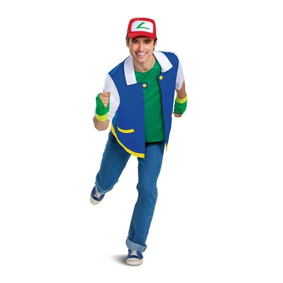 Disguise Petite Ketchum, Official Ash Costume Pokemon Outfit with Jacket and Hat, As Shown, Small