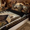 thumbnail image 3 of Erosebridal Rustic Bear Wildlife Zipper Full Size Comforter Sets with Fitted Sheet and 2 Pillowcases for Women Men, Western Wooden Cabin Print Zipper Bedding Set, Black Reversible, 4pcs, 3 of 7