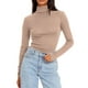 thumbnail image 3 of Camisas para mujer,Blusa informal de terciopelo de manga larga para mujer, cuello alto, poliéster con lentejuelas, largo regular para uso diario, sopatenor, 3 of 9
