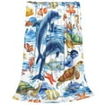 thumbnail image 2 of Bingfone Marine Animals Print Flannel Fleece Blanket Throw Blanket For Bed,Sofa,Couch,Travel,Camping(50"X40"), 2 of 9