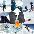 thumbnail image 5 of Guantes de punto de invierno cálidos con dedos completos para hombres y mujeres con pantalla táctil mejorada - Guantes antideslizantes con forro polar, 5 of 5
