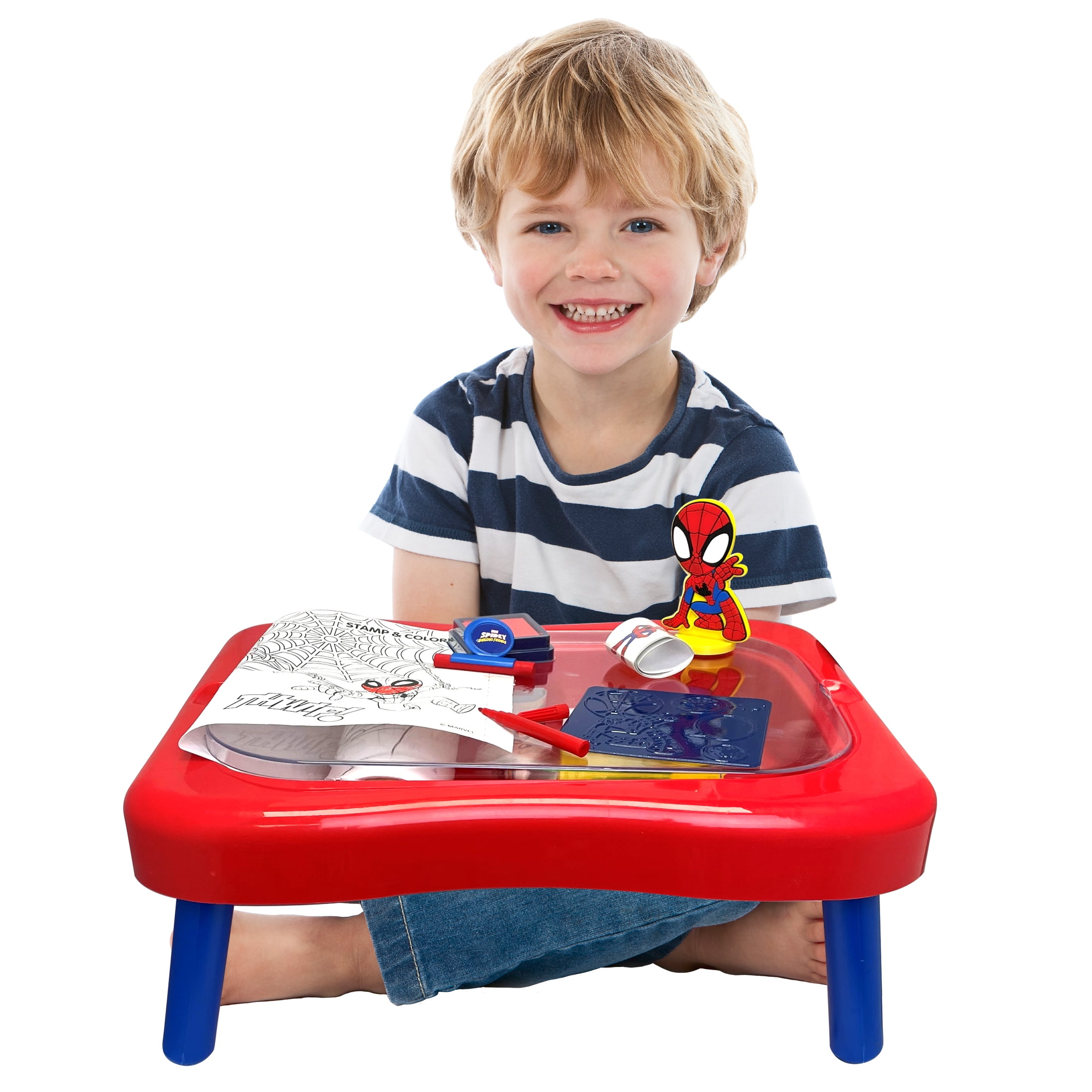 Spidey & Friends Kids Folding Activity Table, Red
