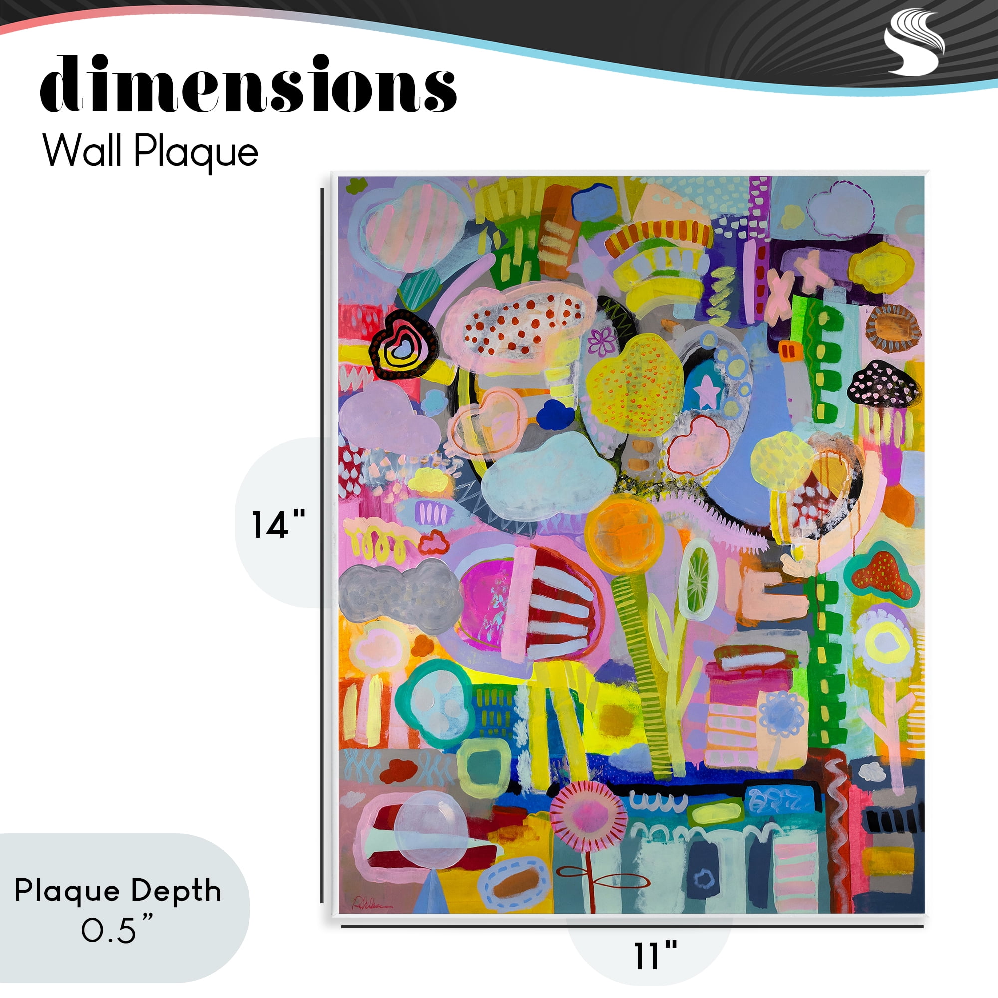 Stupell Industries Big Happy Whimsical Collage Wall Plaque Art, design by Mary Robertson