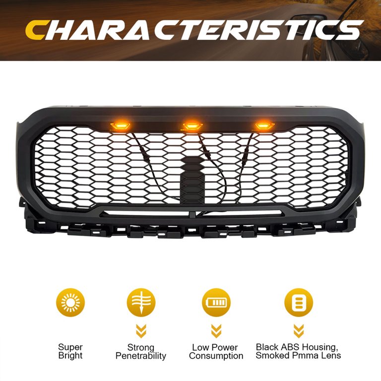 AMERICAN MODIFIED Raptor Style Mesh Grille Compatible with 21-23 Ford F150