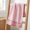 thumbnail image 5 of REGALWOVEN Striped Cotton Bathroom Hand Towels, 13 x 29 Inch Soft Absorbent Decorative Hand Towels Pink 2-Piece, 5 of 7