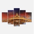 thumbnail image 2 of Belle Vue de Paris Tour Eiffel Ciel Rouge - Impression sur Toile Paysage Urbain, 2 of 3