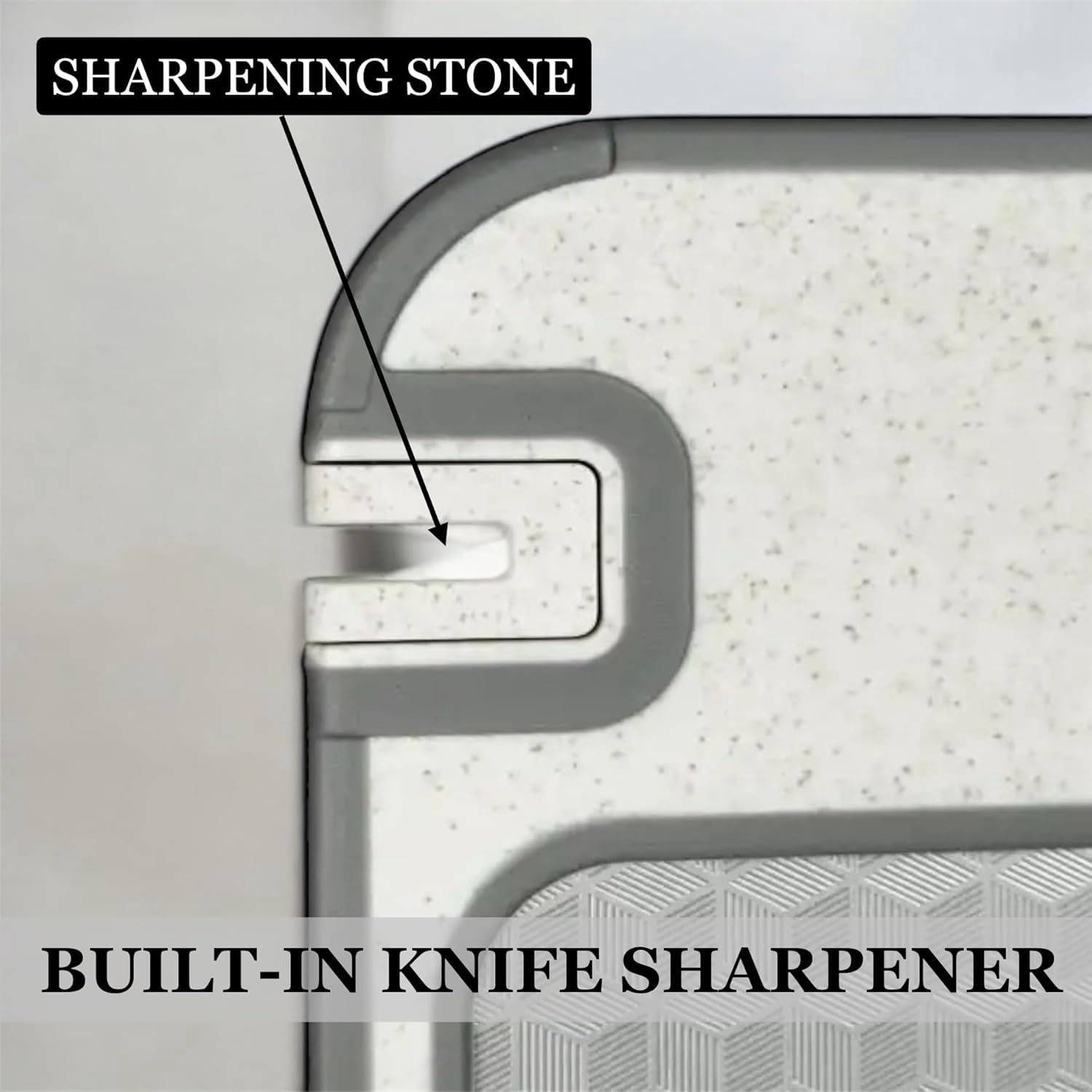 304 Stainless Steel Cutting Board with Built-In Knife Sharpener & Garlic Grinder | Scratch-Resistant Mesh Design, Double-Sided Chopping Board, Dishwasher Safe | Non-Slip, Non-Toxic, Food Grade 14.5"