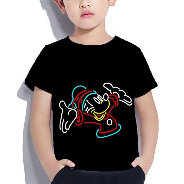 Camisetas para niños, camisetas bonitas de Mickey Mouse para bebés, ropa de calle de manga corta para niños de 3 a 12 años, camisetas Harajuku para niños y niñas Disney160 heqiyong CONDUJO