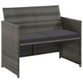 thumbnail image 7 of vidaXL 4 Piece Garden Lounge with Cushions Set Poly Rattan Gray, 43909, 7 of 7