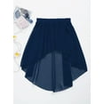 thumbnail image 5 of Aislor Kids Big Girls High Low Chiffon Dance Skirt for Lyrical Ballet Latin Jazz Stage Performance 6-16 Navy Blue 16, 5 of 7