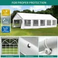 thumbnail image 6 of Dextrus 16' x 32' Heavy Duty Gazebo Outdoor Party Wedding Tent Canopy Carport Shelter with Removable Sidewall Windows, White, 6 of 9