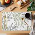 thumbnail image 2 of Sage Green Leaves Placemats Set of 6, Abstract Modern Geometric Lines Simple Art Placemats for Dining Table, Place Mats for Kitchen Tabletop, Waterproof Wipeable Dining Table Mats Set, 2 of 9