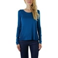 thumbnail image 4 of ToBeInStyle Women's L.S. Knit With Sheering Back Neck Detail - Teal - Small, 4 of 6