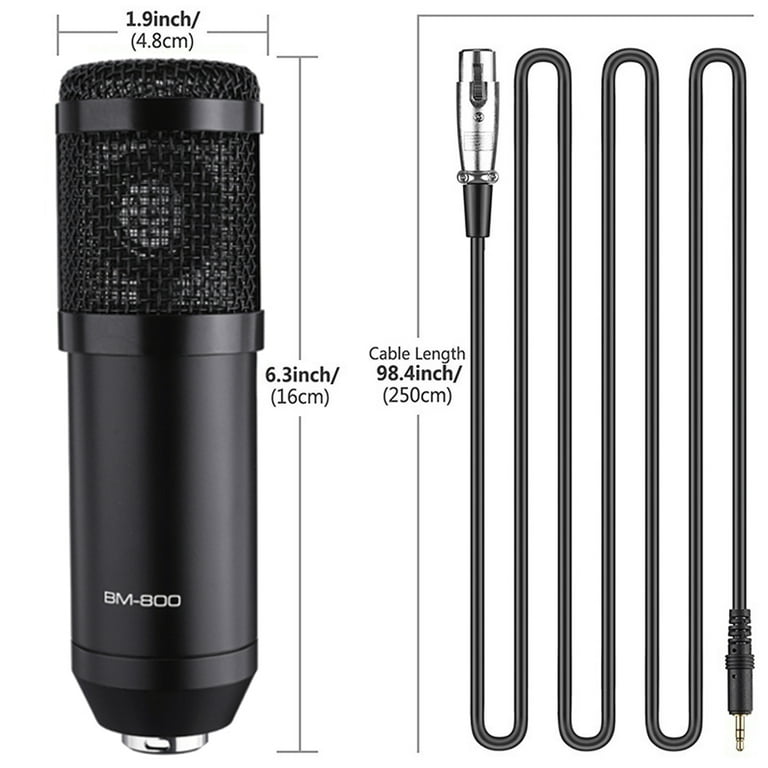 Podcast Microphone Bundle, Microphone Kit with Sound Card, Studio Equipment  for  TikTok Live Streaming Vlog, Broadcast Recording Studio