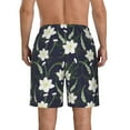 thumbnail image 3 of Yiaed Lilies Flowers Print Men's Swim Trunks with Lining Quick Dry Sports Shorts Beach Shorts Boardshorts-XX-Large, 3 of 5