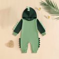 thumbnail image 2 of YDFCWXW Baby Infant Costumes Baby Outfit Hoodie Romper 3D Cartoon Cute Jumpsuit Bodysuit for Toddler Boys Girls 3-18M (Green, 3-6 Months), 2 of 6