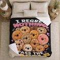thumbnail image 5 of I Regret Nothing Pass Bagels, Playful Artistic Scene, Warm Flannel Blanket for Living Room and Bedroom with Detailed Artwork, Art Lovers Thanksgiving Gift, Playful Home Decor, 5 of 9