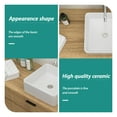thumbnail image 3 of 15.69"×15.69"×5.13" White Ceramic Rectangular Countertop Bathroom Sink, 3 of 10