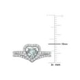 thumbnail image 3 of 1/3 Carat (Ctw) Aquamarine Engagement Ring & Wedding Band Set 10K White Gold with Diamonds for Women, 3 of 6