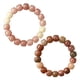 thumbnail image 1 of Paquete de 2 pulseras con cuentas de piedras preciosas, regalo para mujeres, hombres y adolescentes - cuentas de 10*9 mm, 1 of 5