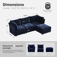 thumbnail image 3 of JULY'S SONG 102.6" Luxury Sectional Sofa Set, Cloud Couch Modular Sectionals for Living Room, Comfy L Shaped Couches and Sofas with Movable Storage Ottoman - Navy, 3 of 10