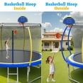 thumbnail image 4 of 12FT Trampoline with Basketball Hoop for Kids and Adults, SEGMART Upgrade Outdoor Trampoline with Safety Enclosure Net, Heavy Duty Backyard Trampoline with Ladder for Lawn Garden Yard, Bule, 4 of 10