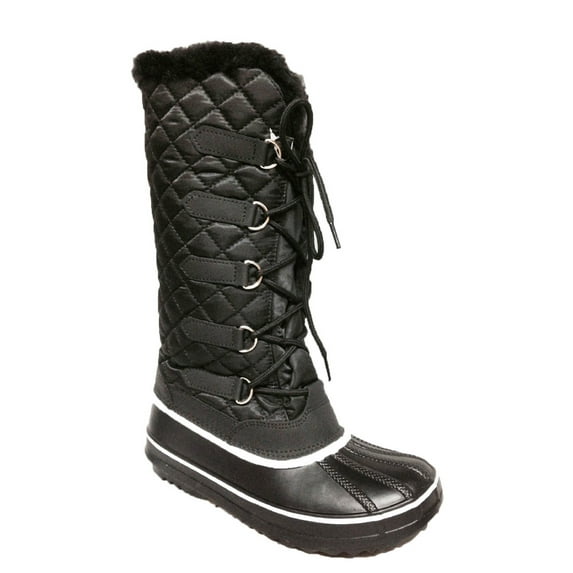 OwnShoe Frozen Waterproof Faux Fur Lining Lace Up Nonslip Snow Boots