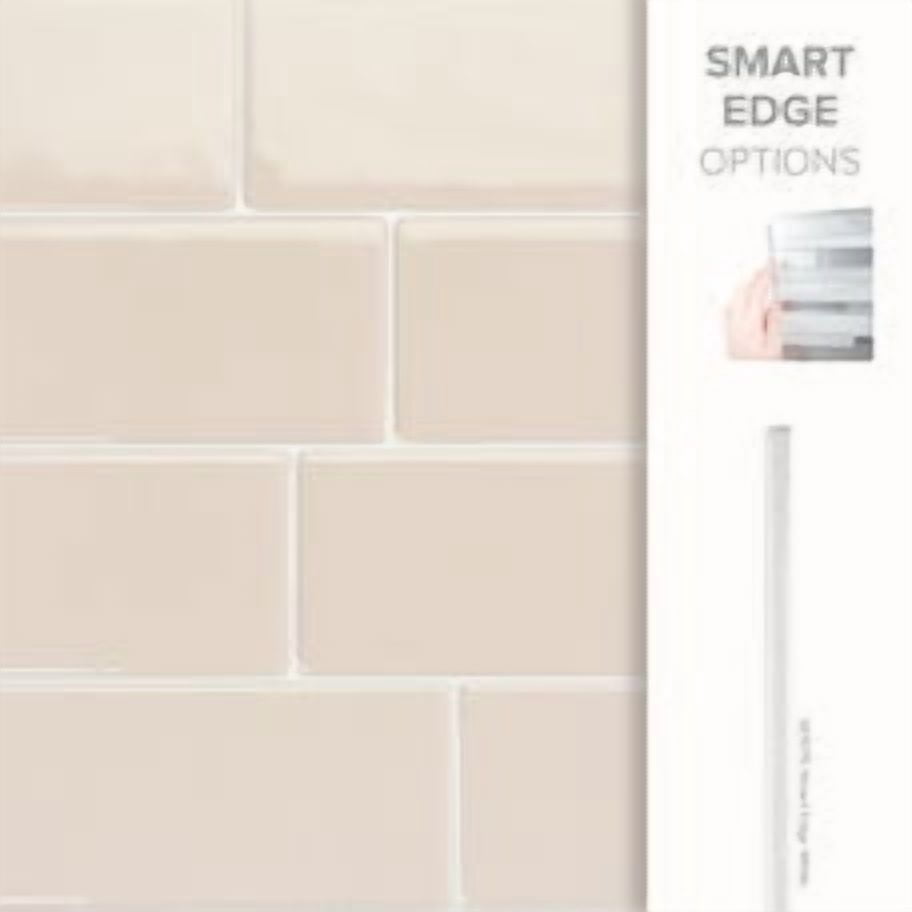 Smart Tiles Peel and Stick Backsplash, 5 Adhesive Tiles, Metro Beige, 11.55"x8.38"