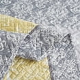 thumbnail image 6 of JML Quilt Set 3-Piece Queen Size, Soft Reversible 1 Quilt & 2 Shams Bedspread Coverlet Set, Grey & Yellow Floral, 6 of 7