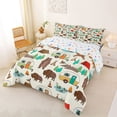 thumbnail image 2 of Catabedysis Cartoon Camping Full Size Comforter Sets,Wildlife Camper Print Bedding Comforter Set For Boys,Multicolor,Colorful Stars Reversible,3pcs,1 Comforter and 2 Pillowcases, 2 of 7