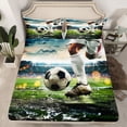 thumbnail image 2 of Homewish Sport Soccer 4pcs Bed Sheets for Children Teens Adults,Ball Gamer King Sheets,Football Print Super Cozy Sheet Set,Lightweight Room Decor, 2 of 7