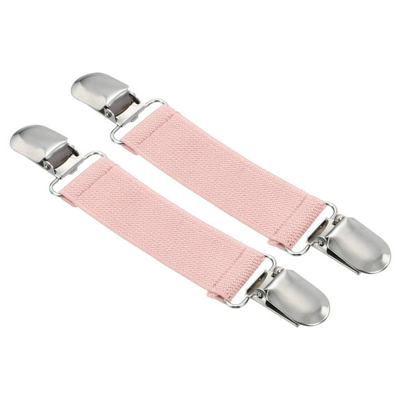 2 Pack Elastic Hat Clips, Travel Mitten Clip Dress Back Cinch Clips for Women Shawl Cardigan Collar Sweater Scarf, Pink