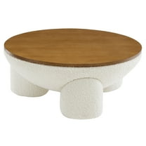 Coffee Sofa Side End Table, round, Ivory White, Wood, Living Room Lounge Cafe Lobby Hospitality Restaurant, Modern Contemporary, HB37328