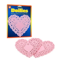 Hygloss Products Heart Paper Doilies ‚Äì 6 Inch Pink Lace Doily for Decorations, Crafts, Parties, 36 Pack