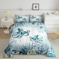 thumbnail image 2 of Erosebridal Cartoon Animal Octopus Comforter Sets Queen Size,Sealife Seahorse Seashell Bedding Queen Comforter Set,Marine Theme Decor,Reversible,Ultra Soft,3 Pieces, 2 of 7
