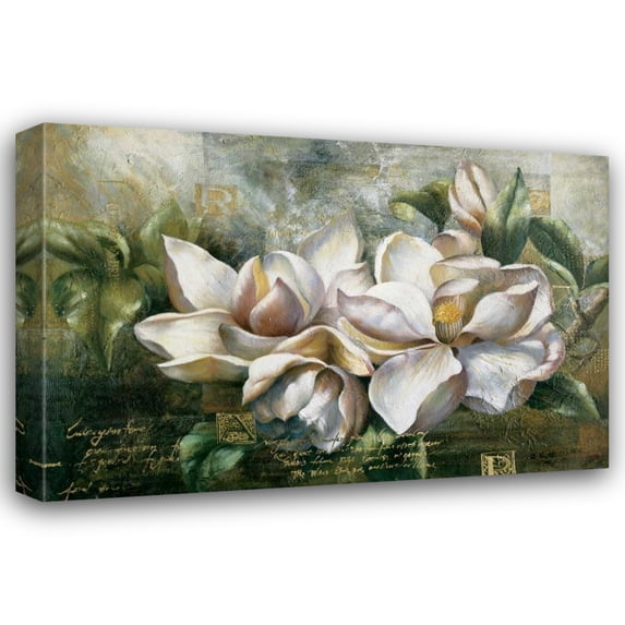 Meng 18x13 Gallery Wrapped Canvas Wall Art Titled - Dawning Magnolias