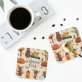 thumbnail image 5 of Balery 4 Pcs Autumn In The Forestleather Coasters Set, Drink Table Cup Coasters For Living Room Kitchen Coffee Decor, 5 of 9