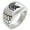 Silver, variant on Stainless Steel Ares Greek God of War Geometric Pattern Step-Down Biker Style Polished Ring