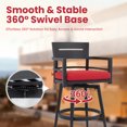 thumbnail image 3 of Modern Outdoor 2-Piece Swivel Bar Chairs – Aluminum Frame with Ember Black, 360° Swivel, Ergonomic Backrest & Armrests, Tapered Legs, Sunbrella Cushion, 3 of 9