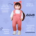 thumbnail image 3 of Muñeca Reborn Emilia 55cm | Vinilo Suave Full Body | Overol y peluchito | Kit Completo, 3 of 4