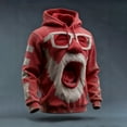 thumbnail image 2 of gcong Men's Christmas Funny Santa Claus 3D Print Casual Hoodie, Novelty Santa Face Sweatshirt with Hood, Christmas Hoodie Men, 2 of 4