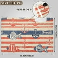 thumbnail image 3 of Navy Stripes with Fishes Kellegs Foldable Binder Folder Clipboard with Pen Slot Double Clips A4 Size File Storage, 3 of 8