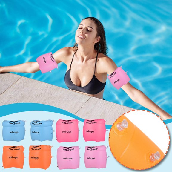 RBCKVXZ Inflatable Arm Bands with Thickened Arm Loops, Swimming Float Sleeves for Beginners, Water Training Equipment for All Ages, Men & Women