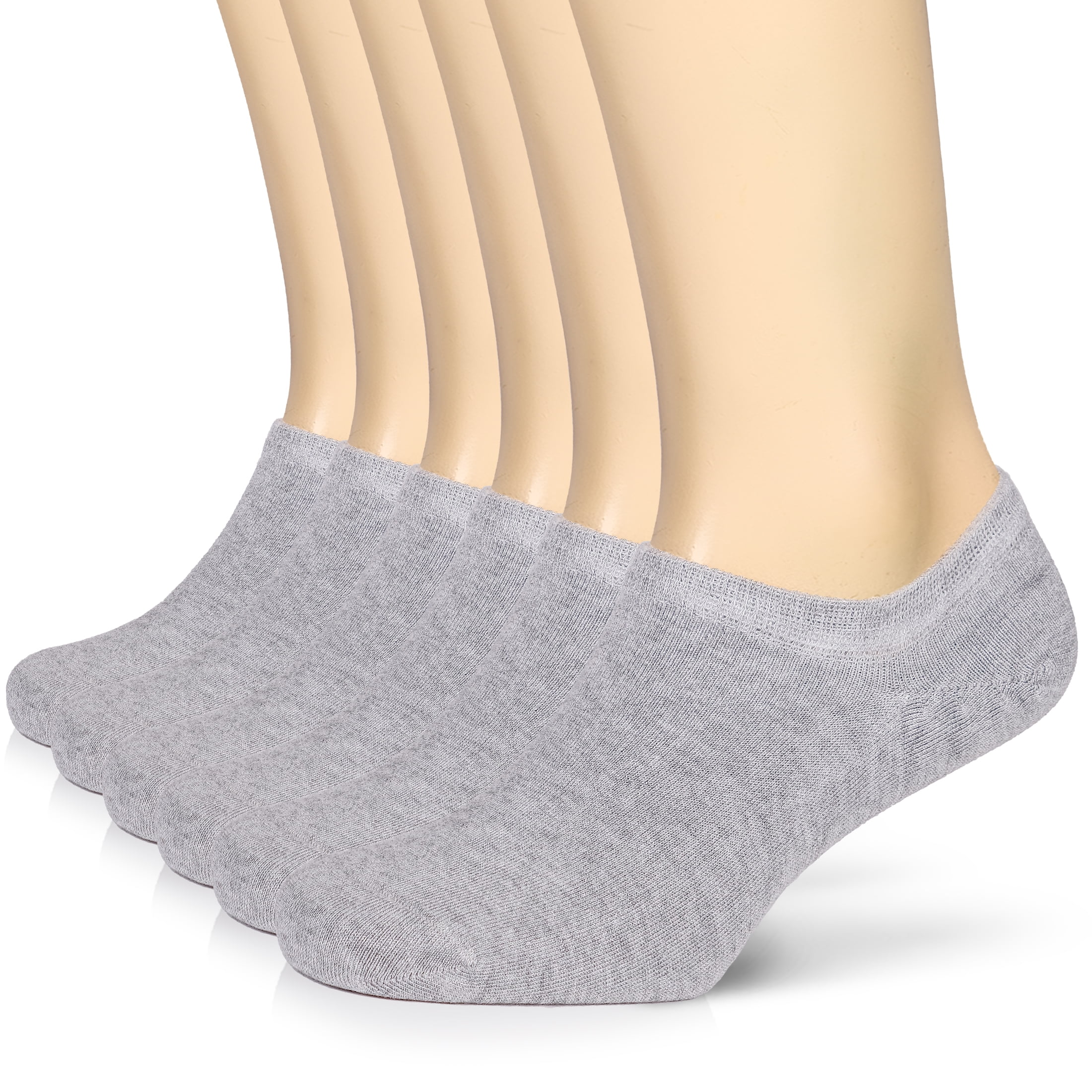 HUGH UGOLI Men Bamboo No Show Socks Non Slip Invisible Liner Socks